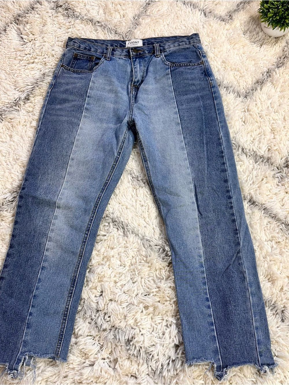 Evidnt Two-Tone Blue Panel Jeans - Women's